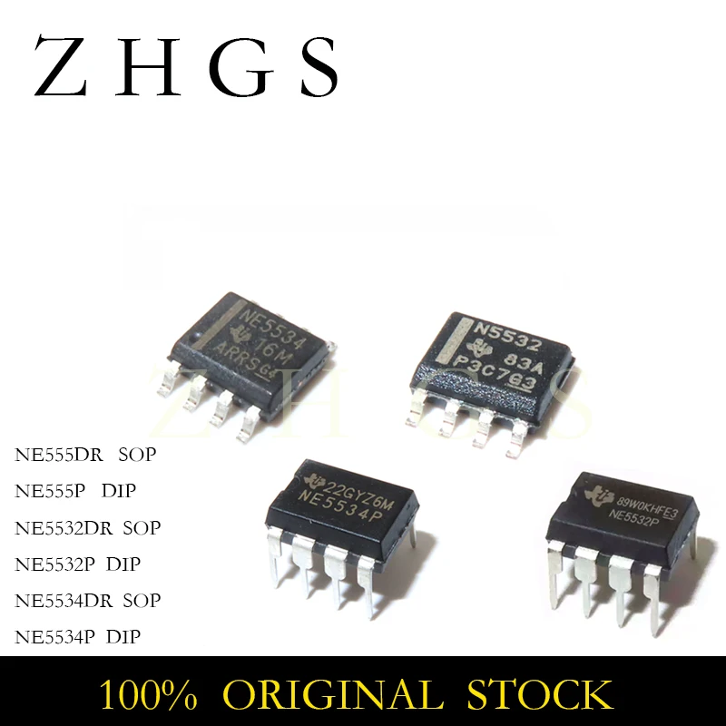 10PCS NE5532P NE5532DR NE5534P NE5534DR NE555P NE555DR DIP-8 SOP-8 NE 5532P 5534P 555P DIP NE 5532DR 5534DR 555DR SOP IC CHIP