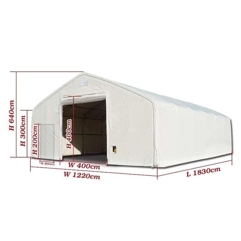Shelter 40-21DP Steel Frame Waterproof Durable Easy Assembly Arched Roof Portable Outdoor Storage Shed