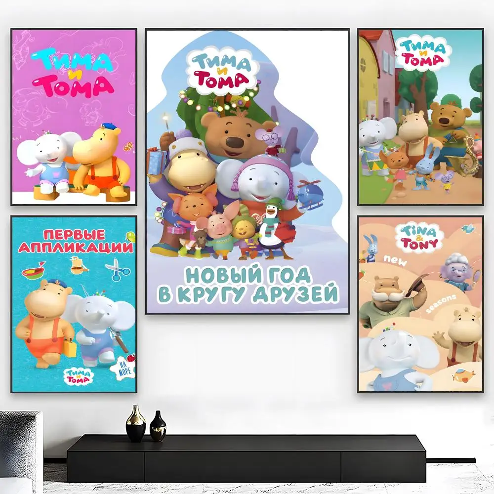 Kids Cartoon T-Tima and Toma Poster Wall art print art suitable for living room bedroom bar parlor home decor gift