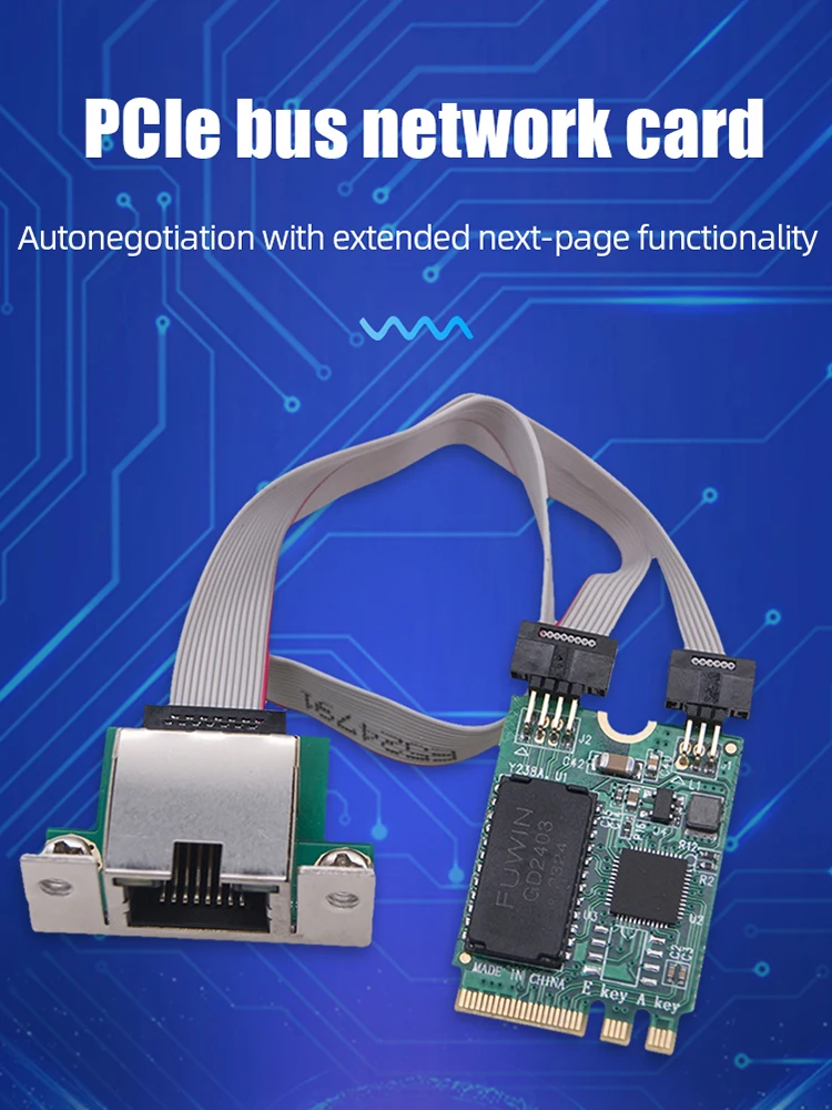 بطاقة شبكة جيجابت إيثرنت M.2 2.5G/1000/100Mbps M2 RJ45 PCIE بطاقة شبكة الحافلة RTL8125BG رقاقة PCIE صغيرة #5