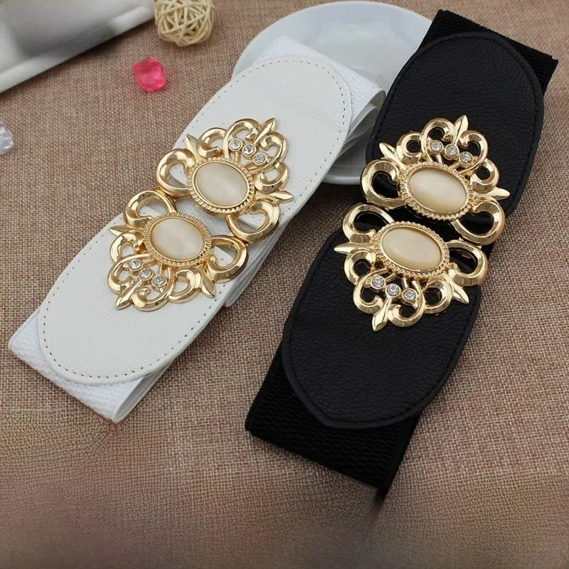 Produttori all'ingrosso moda donna elastico cintura larga piumino casual cintura elastica maglione cintura decorativa stile k