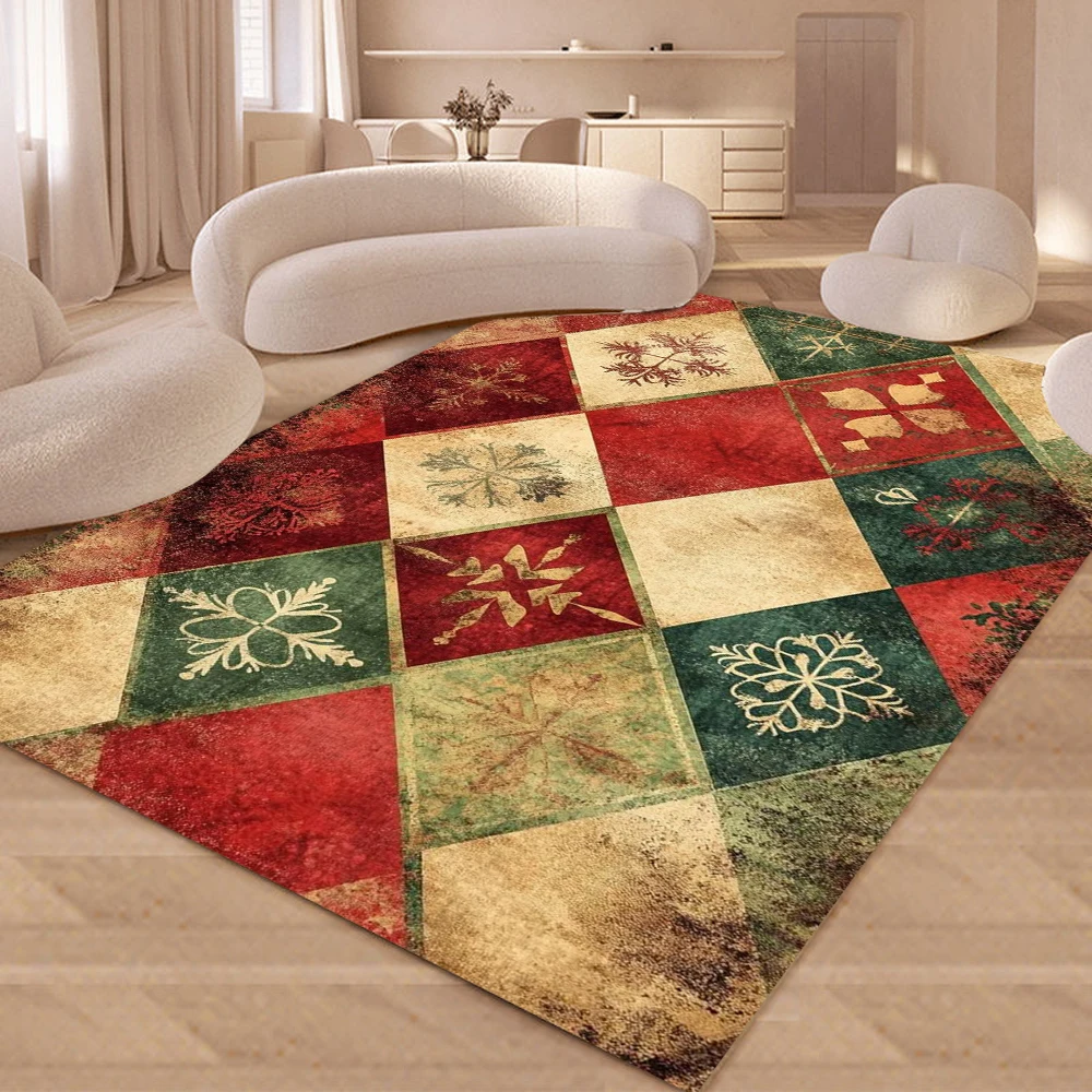 Weihnachten Roter Teppich Küchenteppich Wohnzimmerteppich Bodenmatte Rotes Auto Weihnachtsbaum Druck Fußmatte Zimmer Home Decor