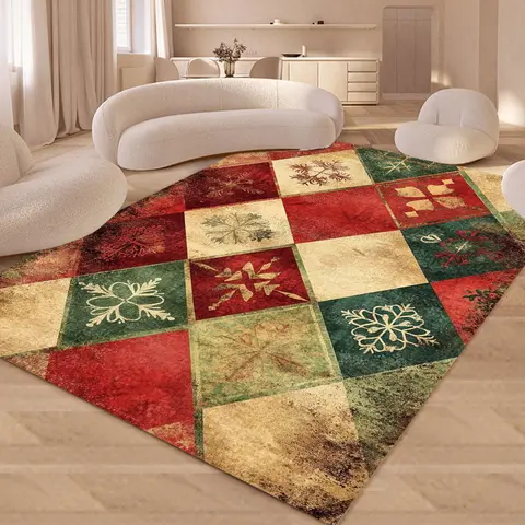 hristmas Red Rug Kitchen Carpet Living Room Rug Floor Mat Red Car Christmas Tree Print Door Mat Room Home Decor
