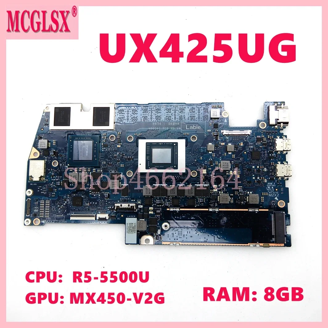 UX425UG R5-5500U CPU 8GB-RAM MX450 GPU Mainboard For ASUS Zenbook 14 UX425U UX425UG UM425UG Laptop Motherboard NB2567_PCB_MB_V4