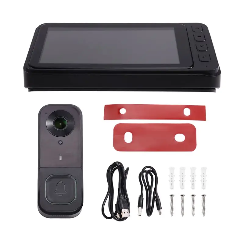 B44C HD IPS For Wireless Video Doorbell With Screen Low Power Consumption For Wireless Voice Intercom Full-Color Night Vision