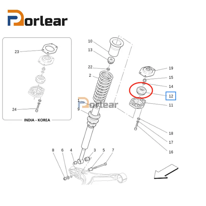 2PCS Front Shock Absorber Top HyperBlock Set For Maserati Quattroporte M139 GranTurismo GC 4.2 4.7L 228842