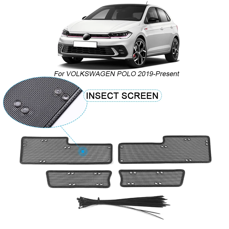 

4pcs Car Insect-proof Air Inlet Protect Cover Airin Insert Vent Racing Grill Net Accessories For Volkswagent POLO 2019-2025