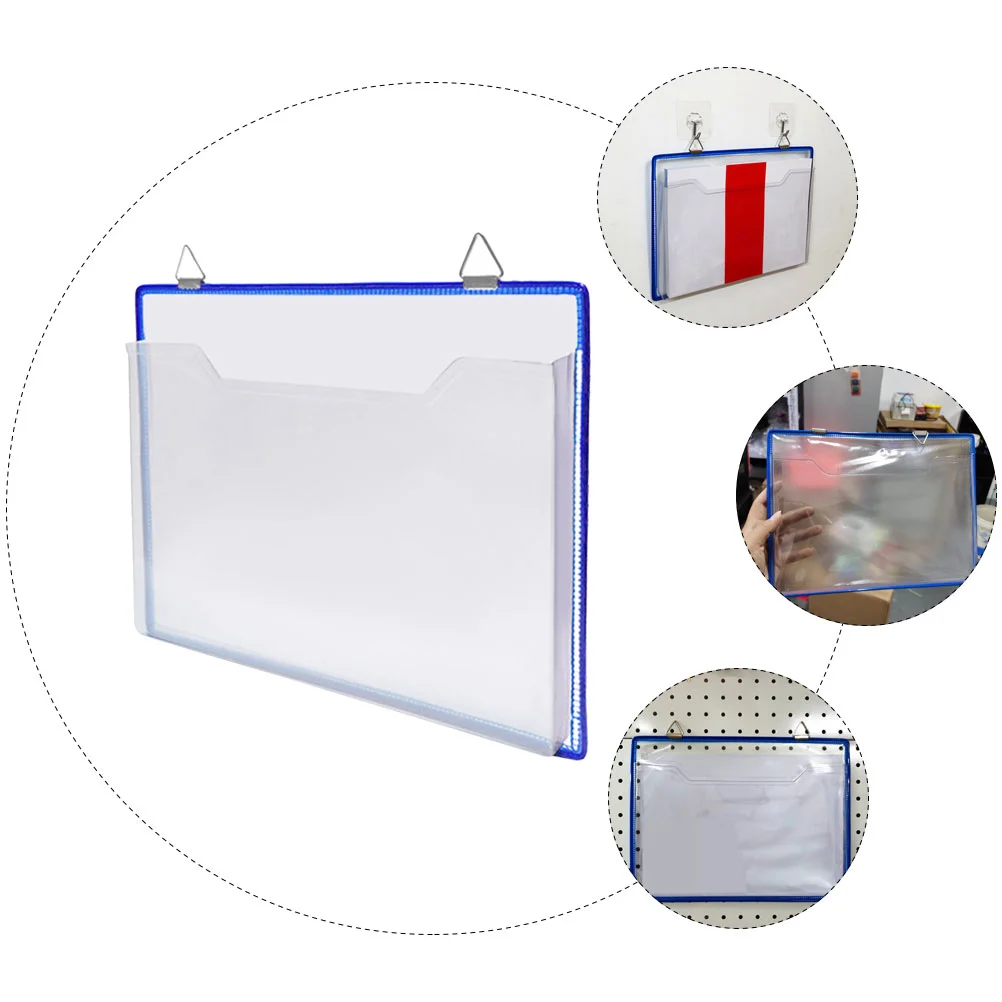 Bolsa de almacenamiento de archivos, contenedor transparente, carpeta de oficina, organizador colgante, bolsillo, accesorios para billetes