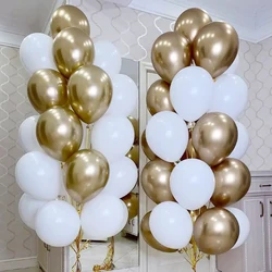 18Pcs/set Metallic Gold Silver White Ballon Brial Birthday Confetti Balls Air Helium Baloon Ramadan Home Festive Party Supplies