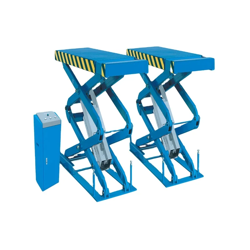 Ground-mounted full-rise scissor car lift