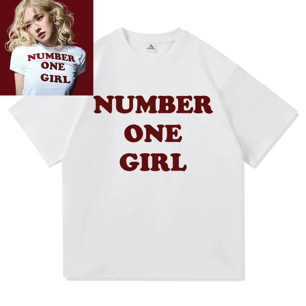 Rosé New Album Number One Girl Same T Shirt Men_women Clothing Harajuku Tops Y2k High Quality Suitable for Both Men and Women