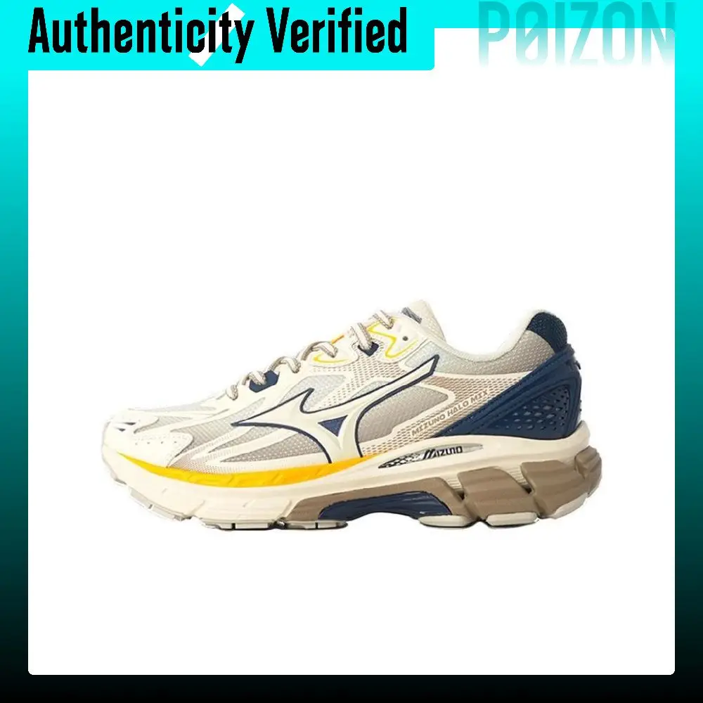 Mizuno Halo Mix Running Shoes Unisex Low-top Ecru/Blue/Brown/Yellow D1GH240810