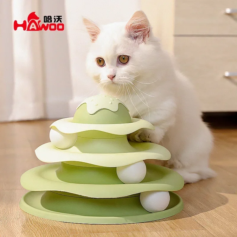 Original ice cream track amusement board to amuse cats and relieve boredom, cat plastic toys, kitten self-pleasure pet supplies