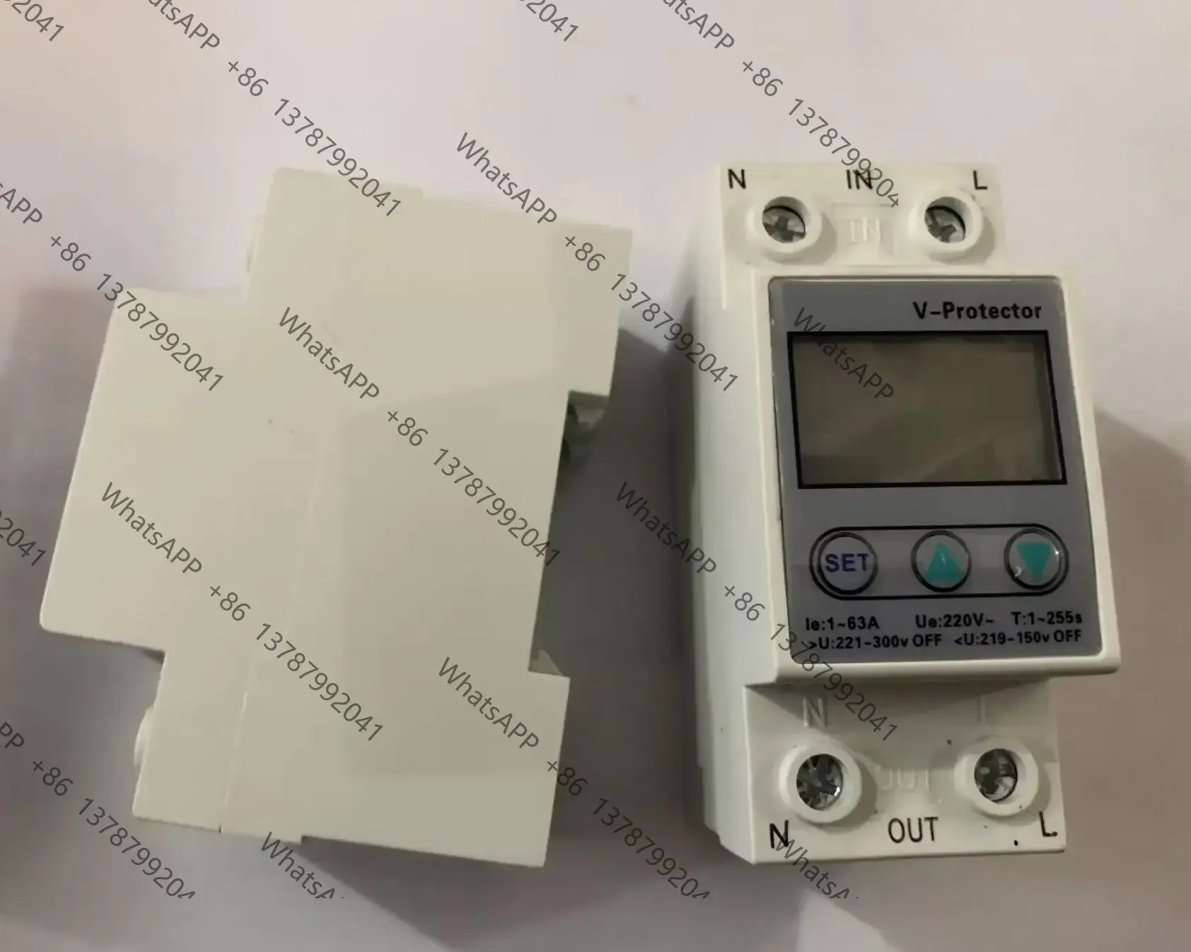 Over Under Voltage Reclosing Protector Relay 40A 63A 230V Overcurrent Protection Dual Digital Display