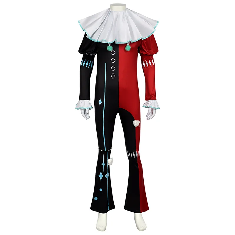 Cosplaydiy  Eggy Party Girl Stella Cosplay Crazy Circus Thriller Cosplay Girl Clown Jumpsuit Halloween Party Horror