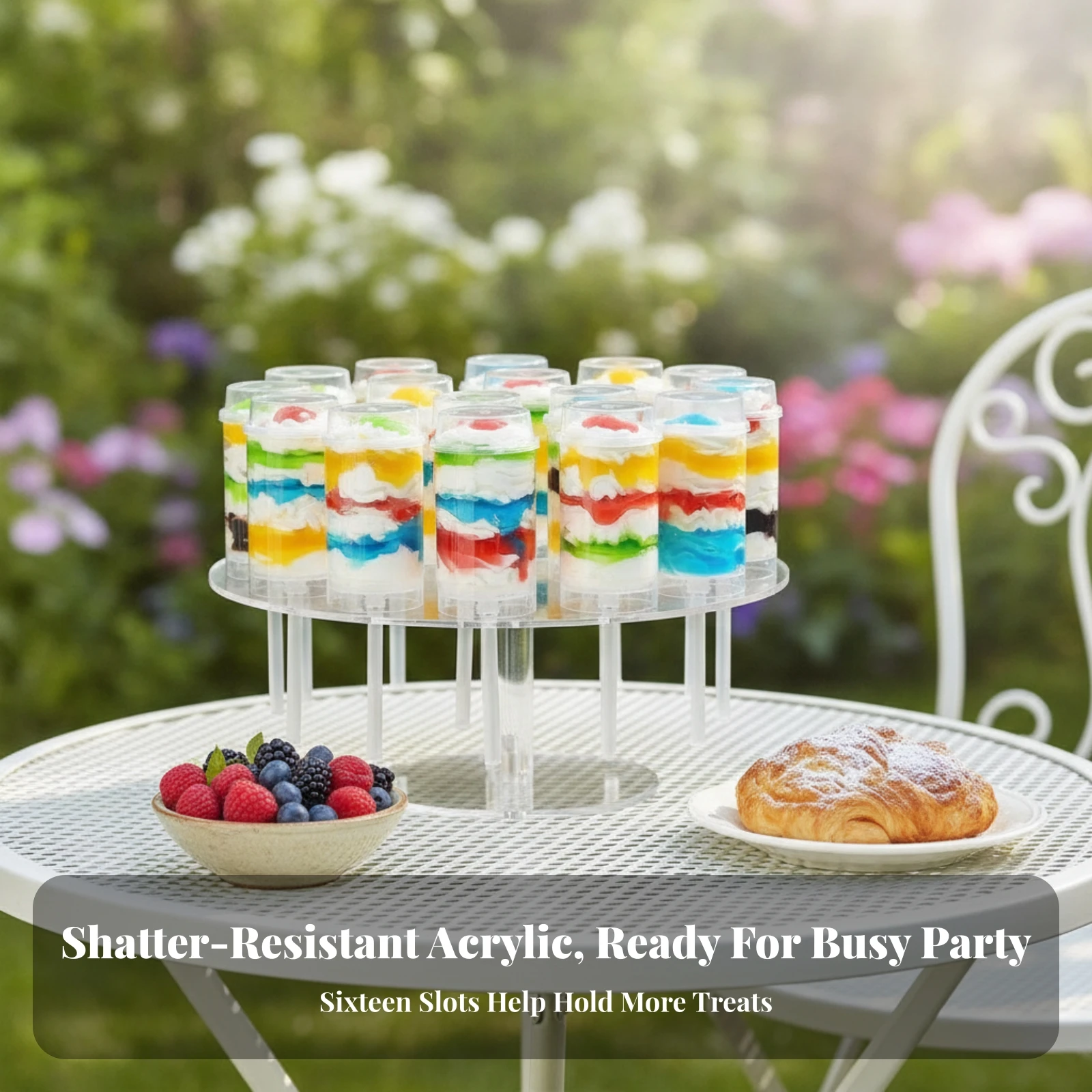 Clear Acrylic Cake Pop Stand Round Shaped Push Pop Holder Display Stand for Party and Bakery view 2