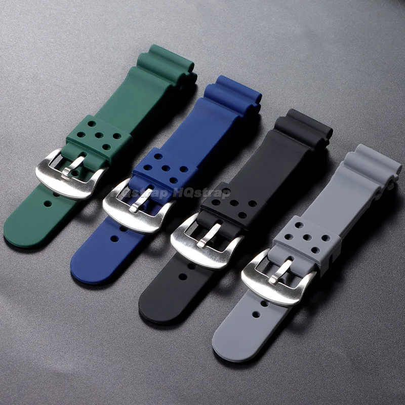 สายซิลิโคน 20 มม.22 มม.ยางนุ่มสําหรับ Seiko SKX007 009 สร้อยข้อมือกันน้ําดําน้ํา Writsband กีฬานาฬิกา