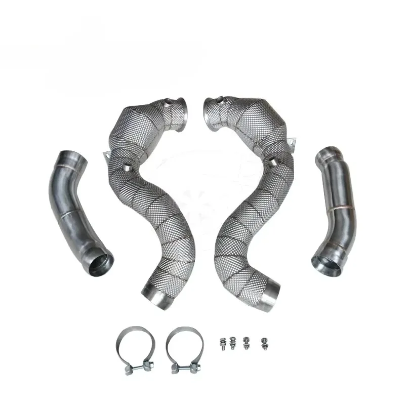 

Catted Heat Shield Downpipe for Mercedes Benz AMG W205 C63 Performance Exhaust System with Heat Shield Downpipe