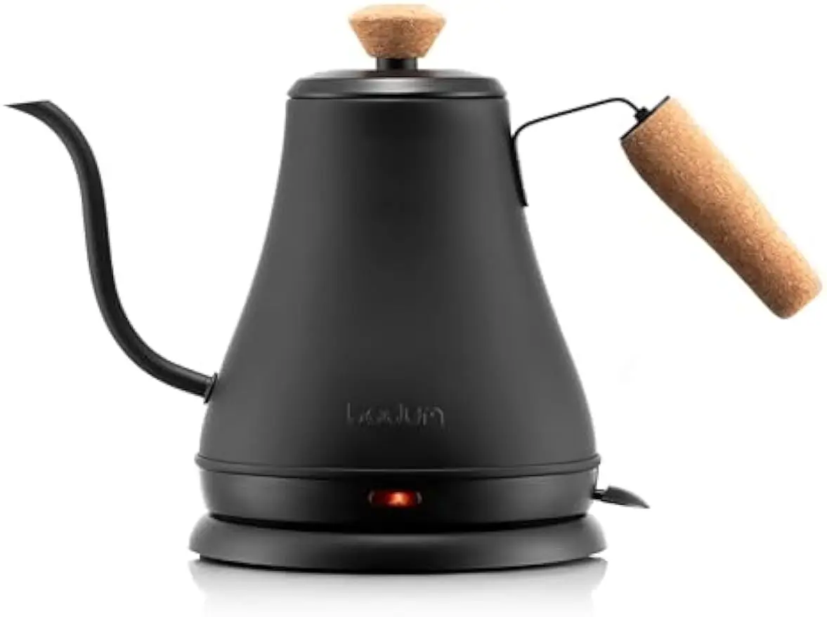 

Электрический чайник на гибкой стойке на 27 унций для кофе и чая, нержавеющая сталь, матовый черный