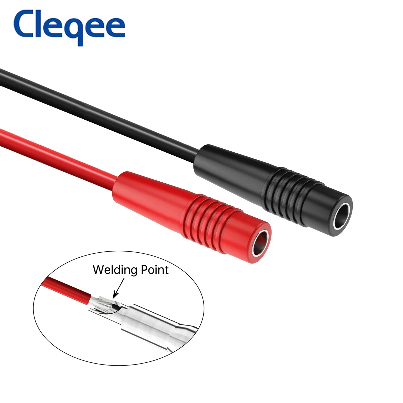 Cleqee 10PCS 4mm Banana Female Insulated Jack Plug Solder Connector Welded Type 24A for 2.5-4mm Wire