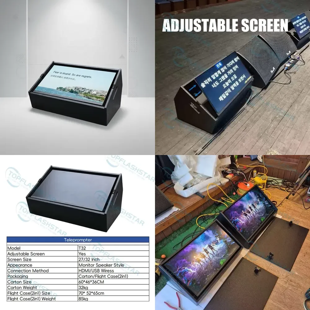 WAP01 Wholesale 32/27 Inch Teleprompter Speaker Style HD Screen High Brightness Teleprompter for Stage Lectures