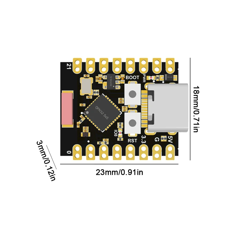 ESP32-C3 Super Mini Electronics Project Board 8Pin WiFi Bluetooth ESP32 SuperMini Wireless Development Board 3.3-6V Power Supply