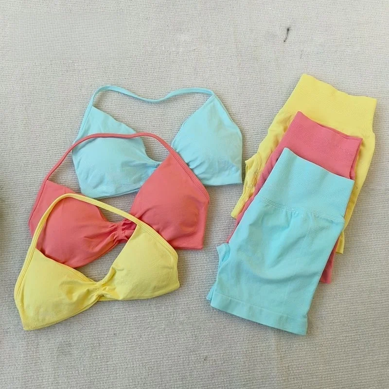 2 قطعة اليوغا اللياقة البدنية البدلة المرأة سلس الدانتيل متابعة اليوغا الصدرية عالية الخصر تجريب الصفر السراويل الرياضية البدلة اللياقة البدنية البدلة