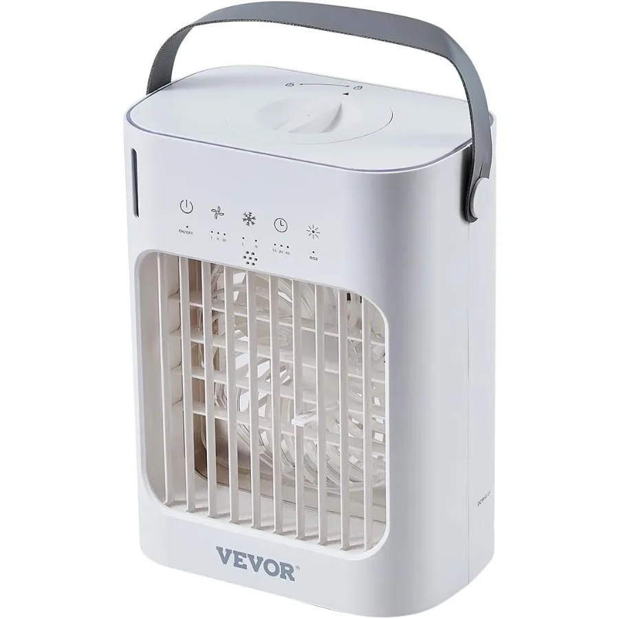 Portable Air Conditioner 4in1 Evaporative Air Cooler 3Speed Mini Air Conditioner with 07H Smart Timer 700ml Water Tank 7Color L