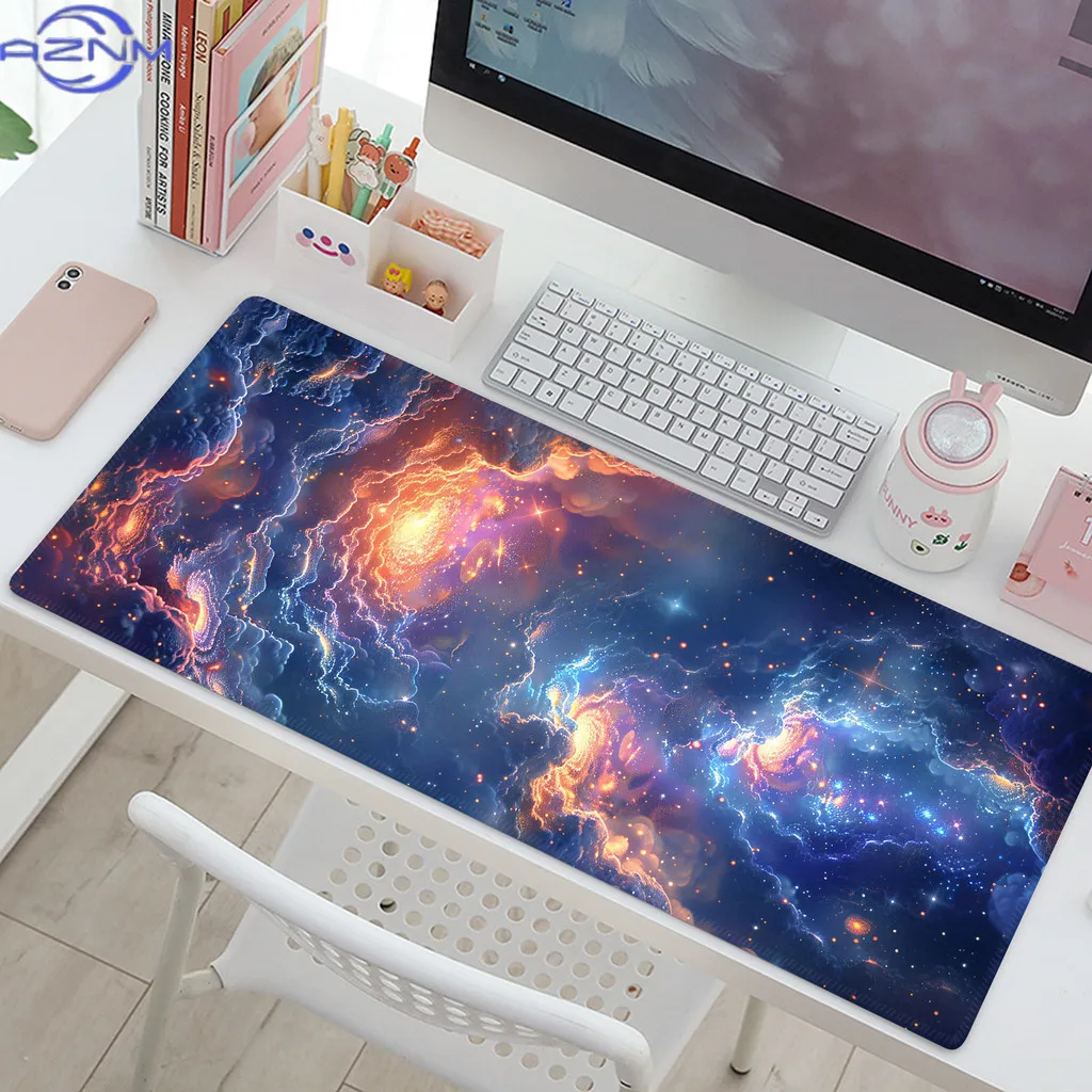 Gorgeous Galaxy Mouse Pad Large Cool Scenery Desk Mat Thick Lock Edge Desk Computer Starry Night Keyboard Pads
