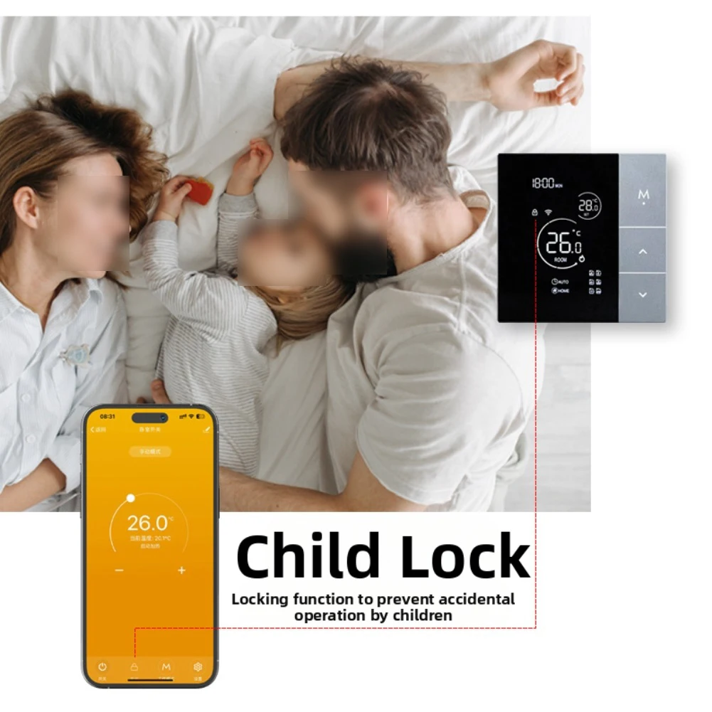 

Для Tuya WiFi термостат для котла и подогрева пола с голосовым управлением и программируемыми настройками температуры