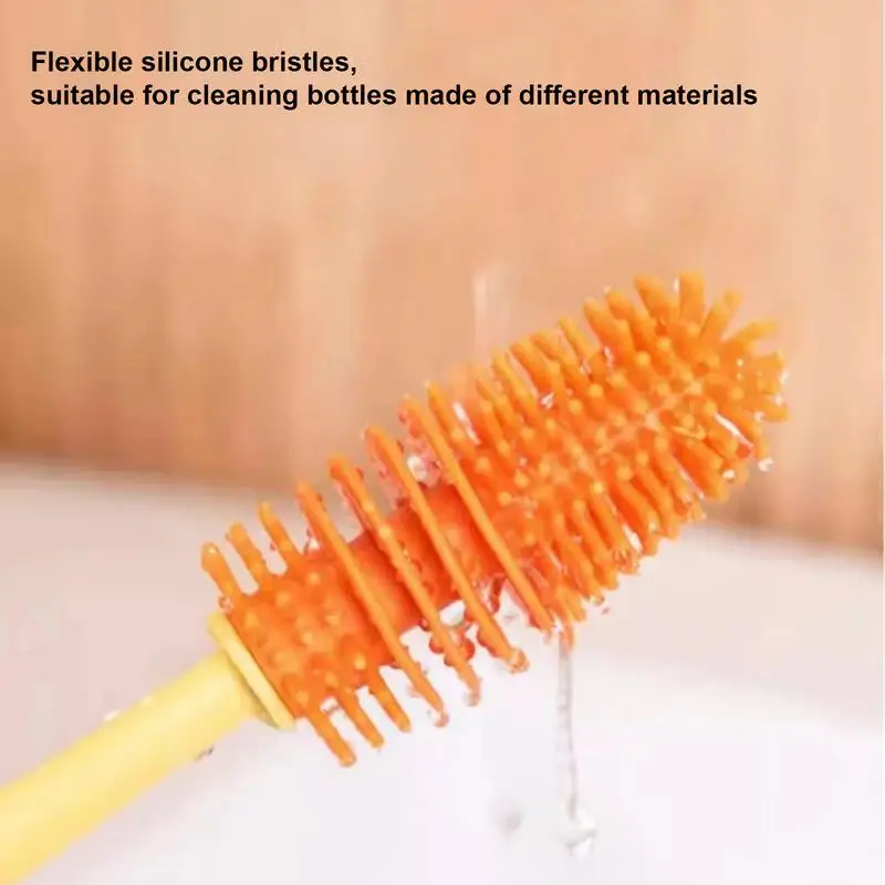 Bottle Brush Cleaner Set Household Multi-functional Brush Gap Cleaning Brush Set With Stand Durable Baby Pacifier Scrubber