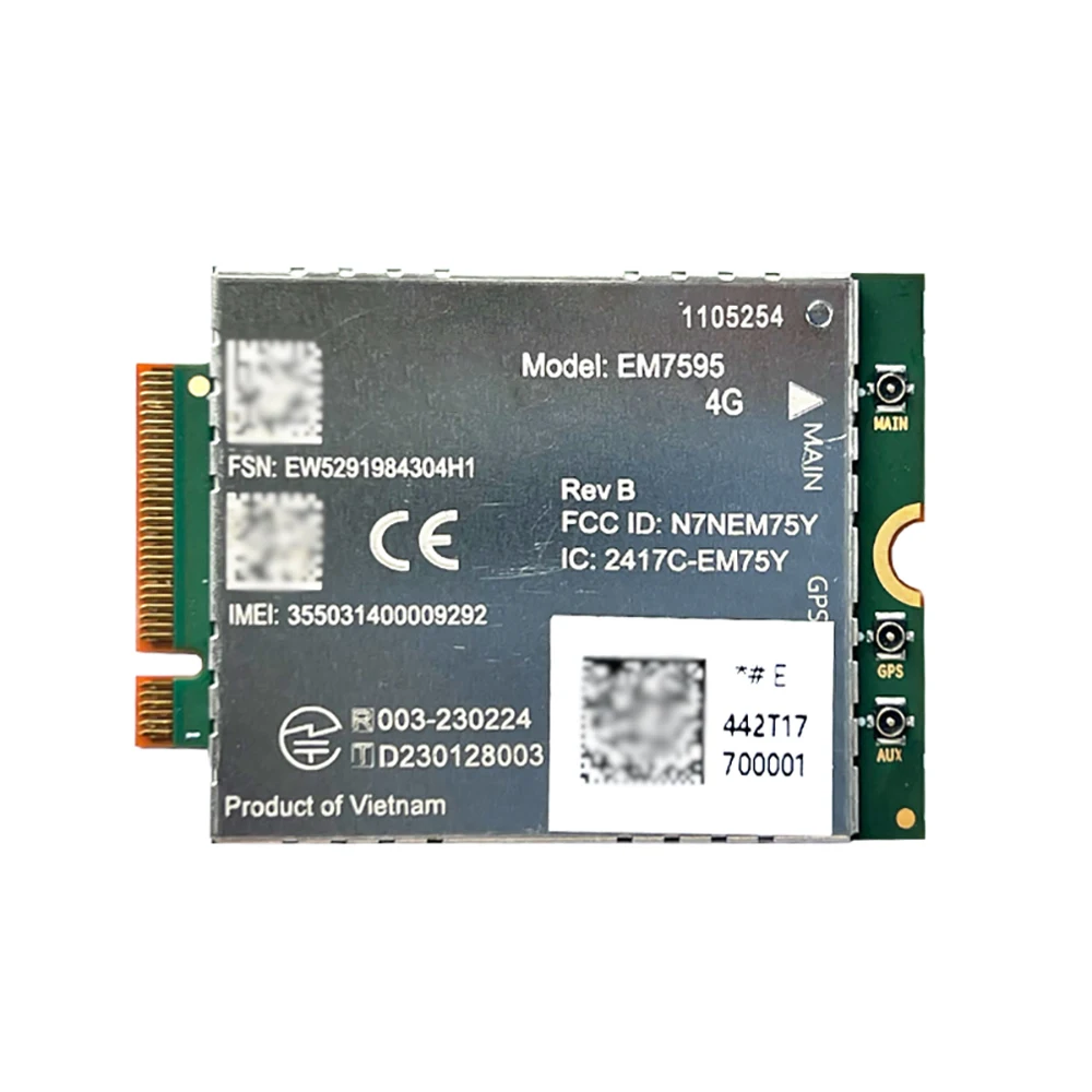 

EM7595 4G LTE Advanced Pro Cat12 Module For Laptop Win10/11 Global 600Mbps M.2 GNSS USB 3.0 AT&T Verizon T-Mobile NTT Docomo
