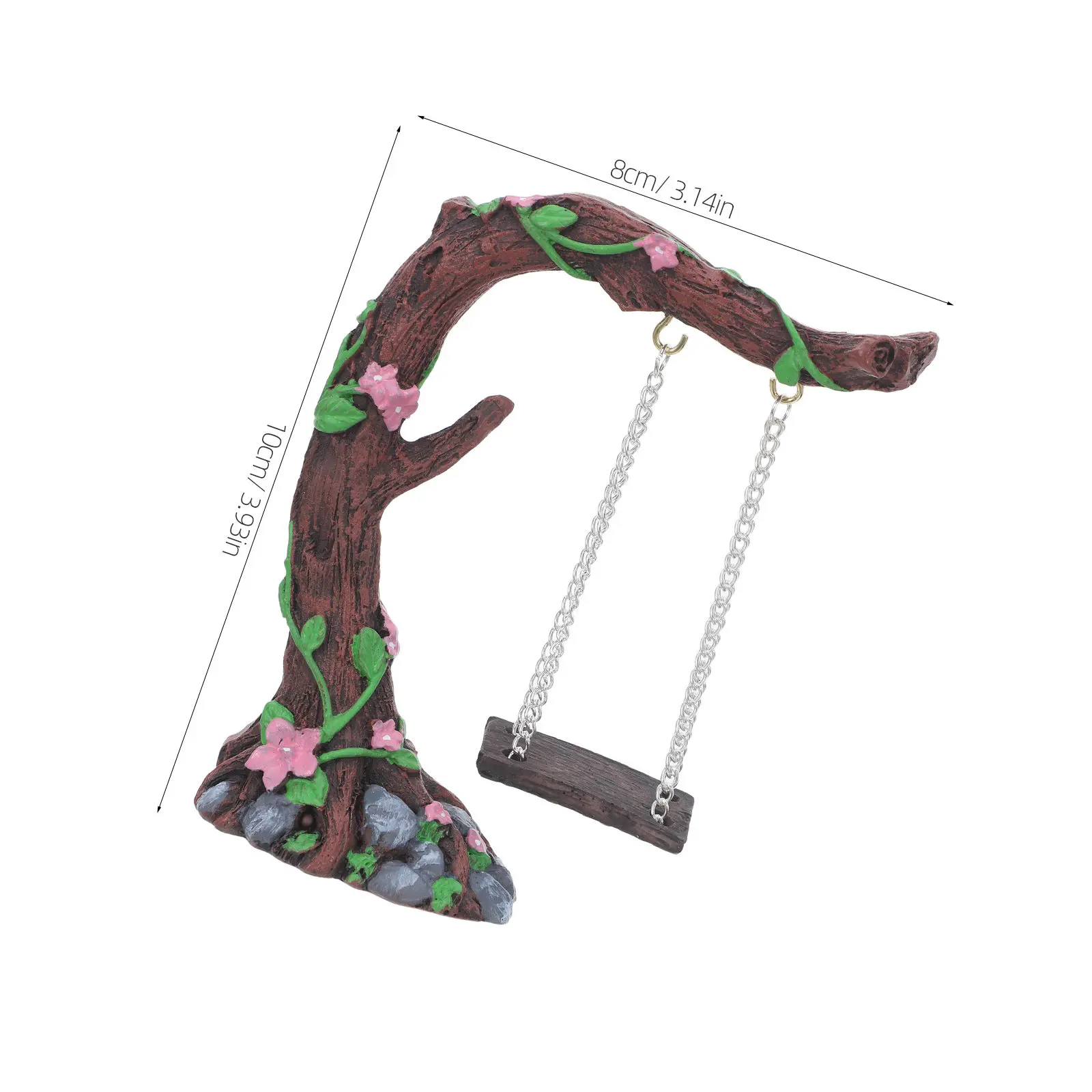 Mini Swing For Decoration Fall Garden Decor Miniature Resin Ornament Courtyard Landscape