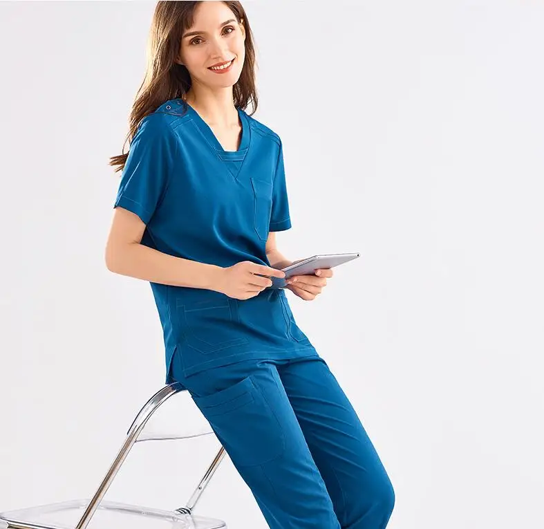 Surgeon Operating Room Brushing Clothes Short Sleeve Work Surgical Uniform Suit