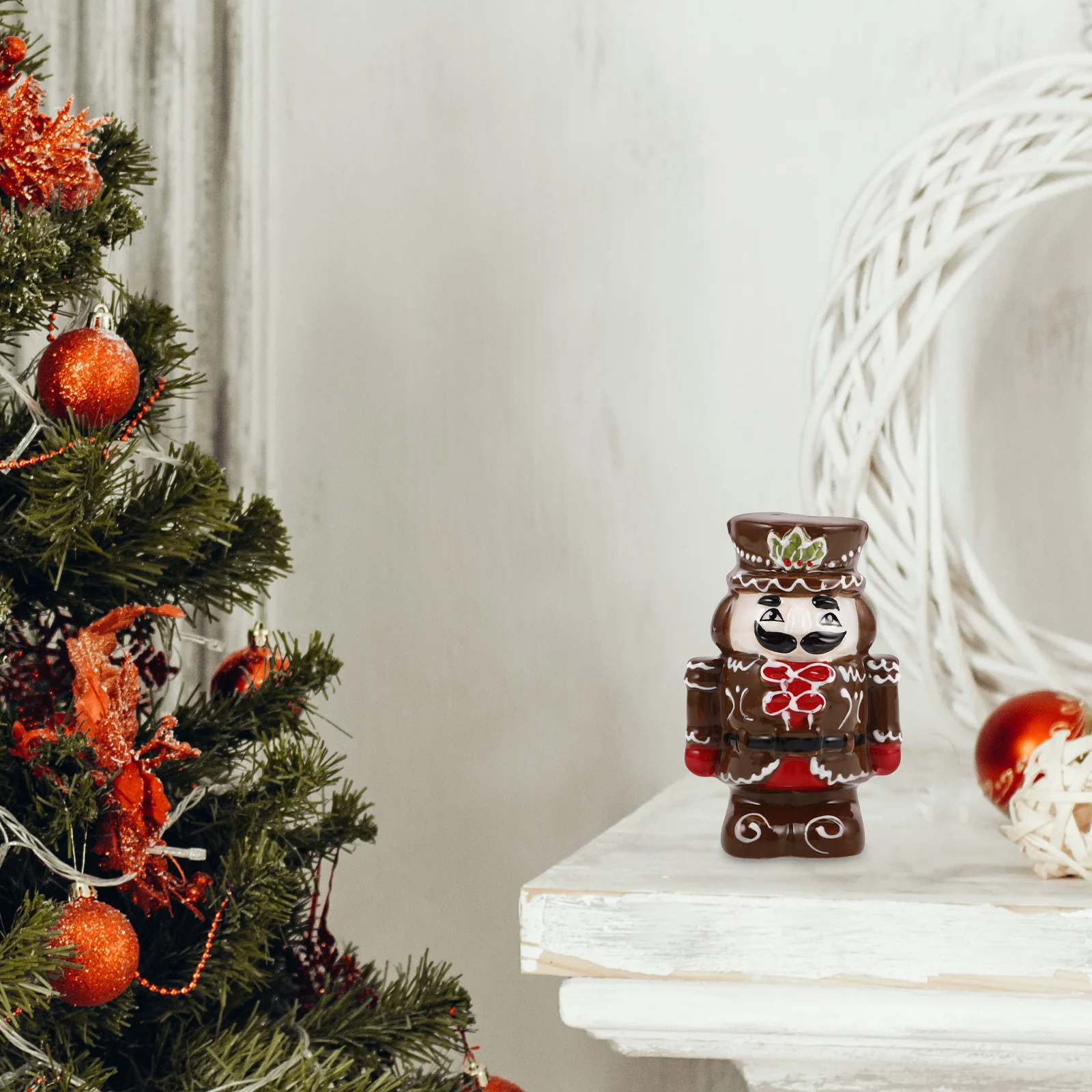 

Traditional Ceramic Nutcracker Soldier Tabletop Decor Christmas Festive Home Decoration Holiday Party Ornaments Gift