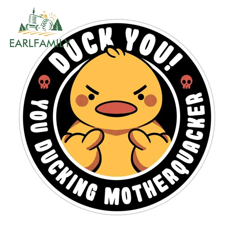 

EARLFAMILY Duck You Car Stickers Automobile Hood Car Wiper High Quality Creative DIY Decals Scratch Proof Graffiti Decoration