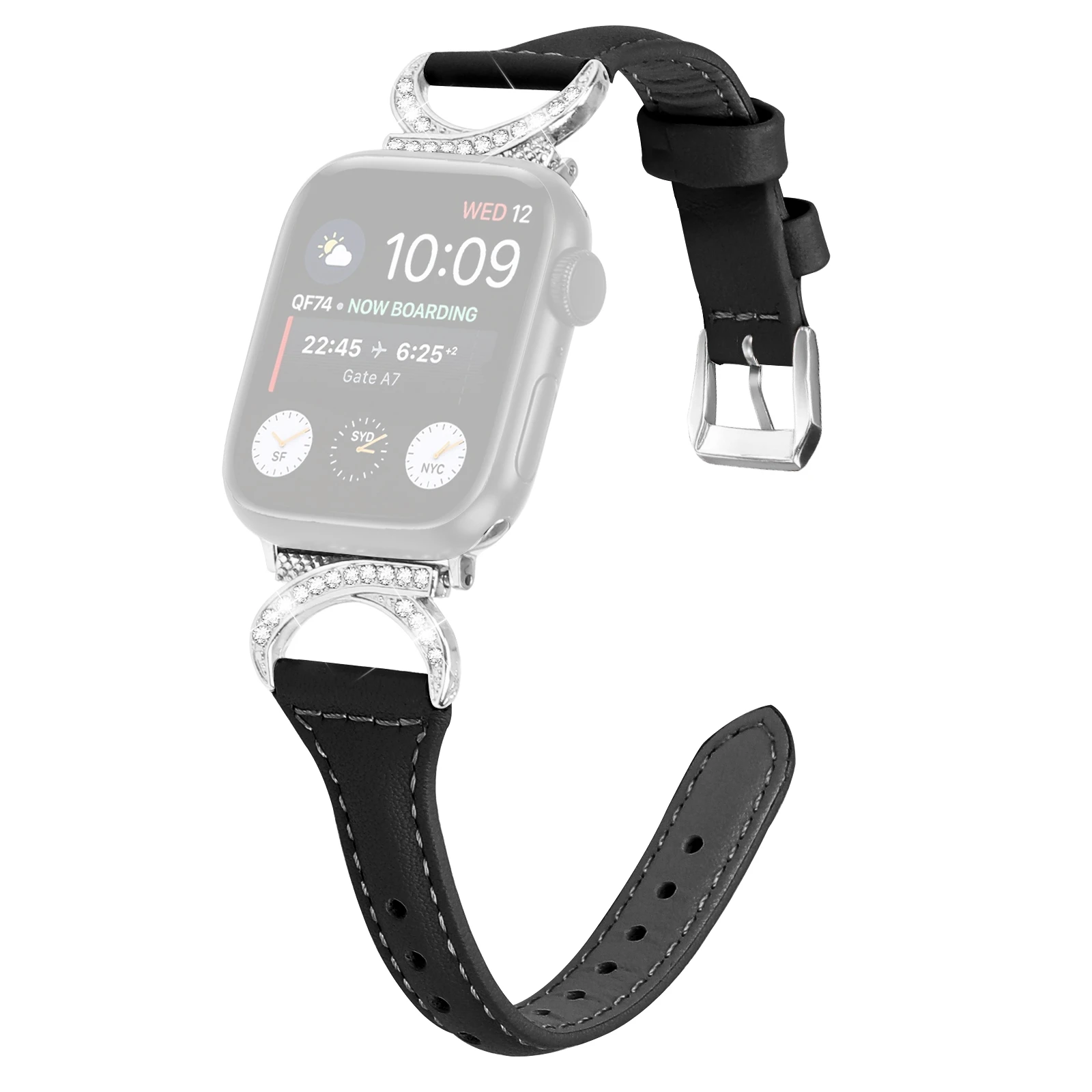 

Watch Band for Apple Watch Series 10 42mm / 9 8 7 41mm / SE (2023) SE (2022) SE 6 5 4 40mm / 3 2 1 38mm Genuine Cowhide Leather