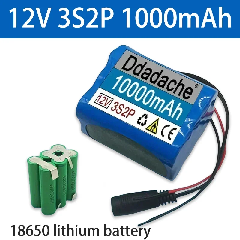 

2024 Bestselling 3S2p 12V 18650 Lithium-ion 10Ah Rechargeable Battery with Bms Lithium Battery Protection Board Customized Plug