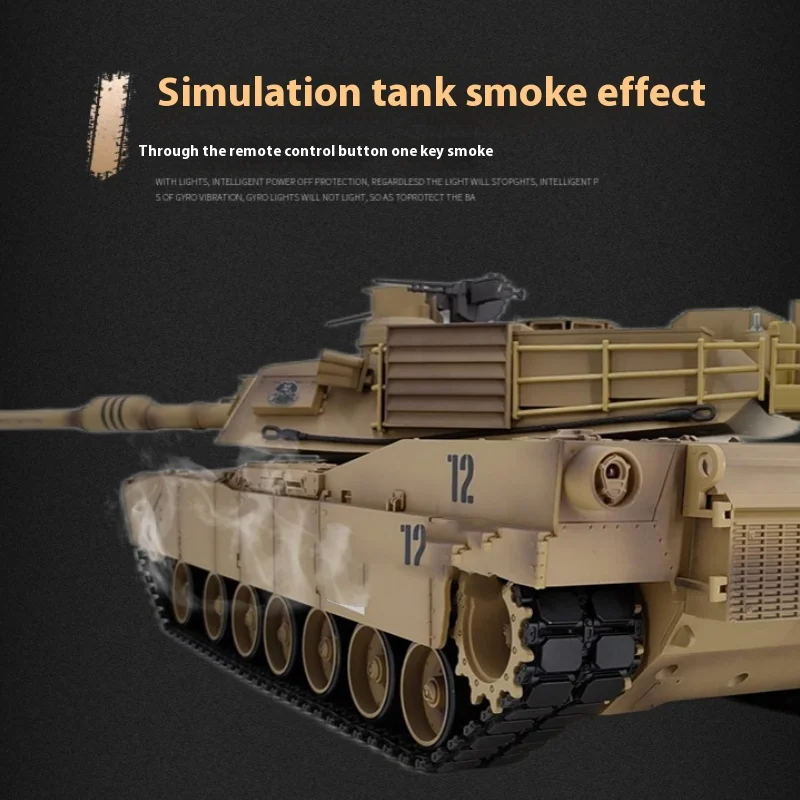 2.4g Remote Control Tank Simulation Model M1a2 Infrared Battle Tank Model Upgrade Band Steel Wave Box Boy's Birthday Gift