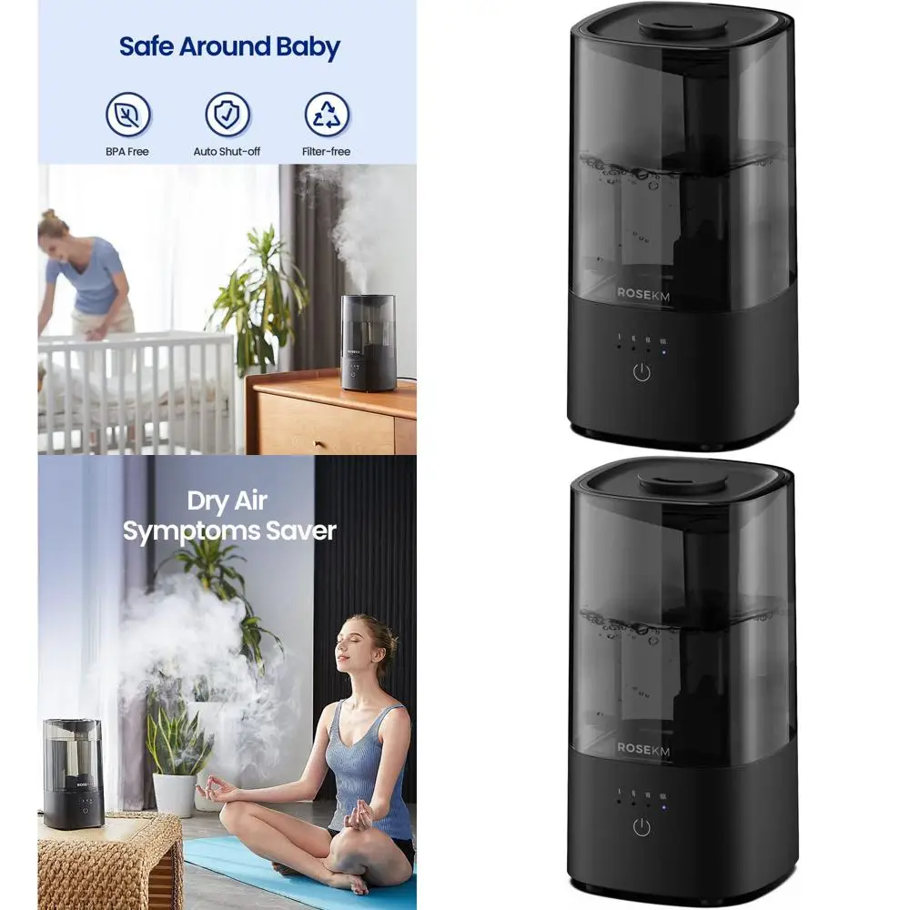 

Ультразвуковой увлажнитель воздуха 2.0 л с бесшумной работой и функцией холодного тумана для дома, растений и питомников с обзором 360° ° Распыление и автоматическое отключение