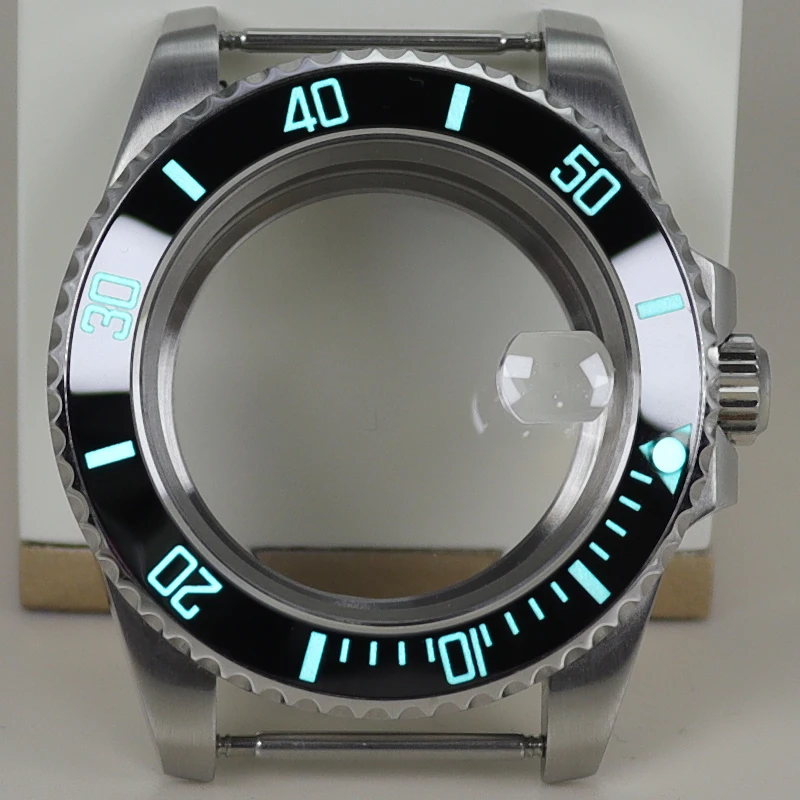 

40mm Diving Watch Case Full Text C3 Luminous Bezel For Seiko NH35 NH36 NH38 Miyota 8215 ETA 2824 Movement 28.5mm Dial Submariner