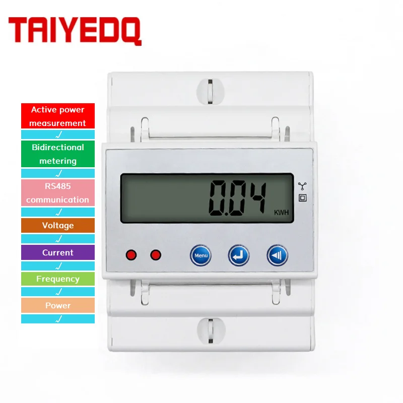 

kwh Electric Energy Meter V A HZ RS485 4P Three Phase DIN Rail 4 Wire Electronic Watt Power Consumption Energy Meter LCD