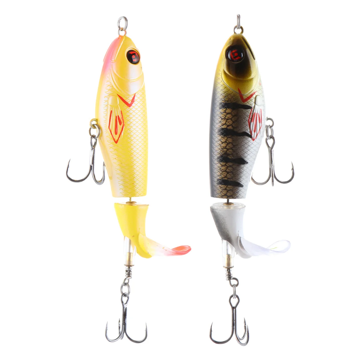 

2Pcs Lifelike Surface Fishing Lure Hard Bait with Rear Weighted Design for Maximum Splash Simulation Bait for Sea Freshwater