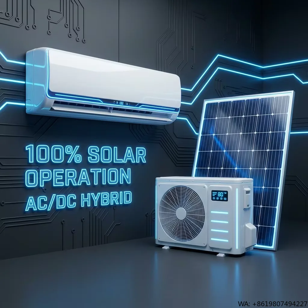 Hybrid Solar Air Conditioner AC DC Powered Solar AC System SEER 34 for Home and Office Use