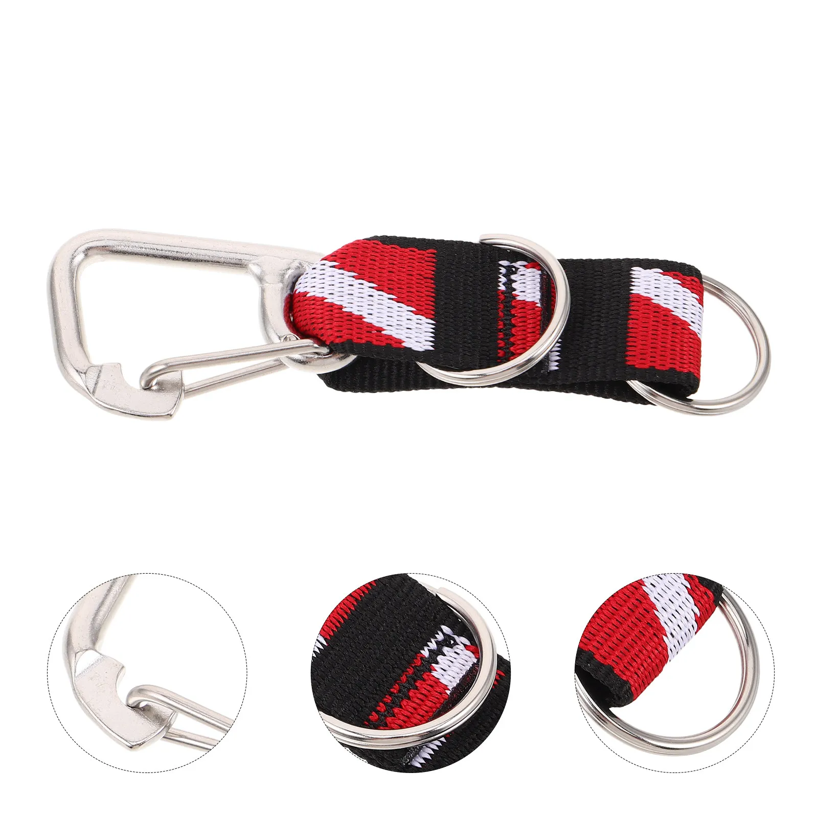 Diving Keychain Mouthpiece Keeper with Corrosion-Resistant Metal Snap Hook Dive Flag Safety Webbing Lanyard Clip for Regulator