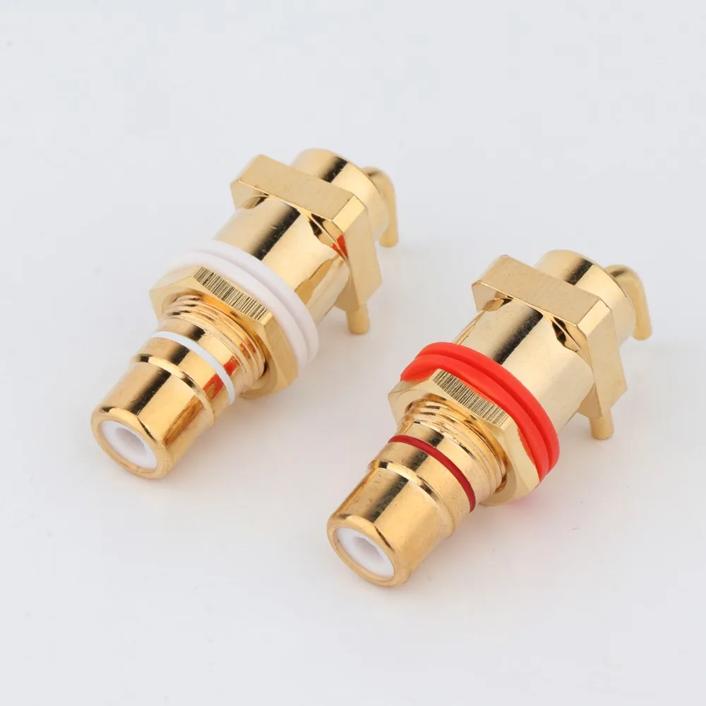 RS3002 HiFi Audio Gold-plated High Performance RCA Terminal Female Socket Solder Type RCA Jack Adapter