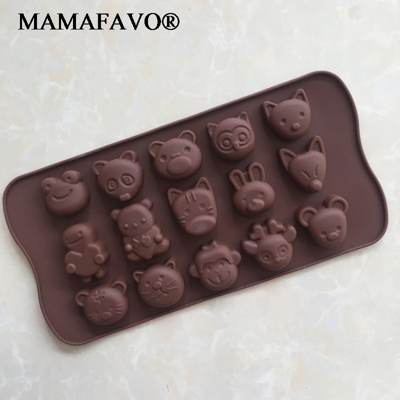 Animal Mouse Tiger Silicone Cake Mold Chocolate Fondant Jelly Cookie Muffin Ice Mould Flexible Moulds Cupcake Bake Tools D622