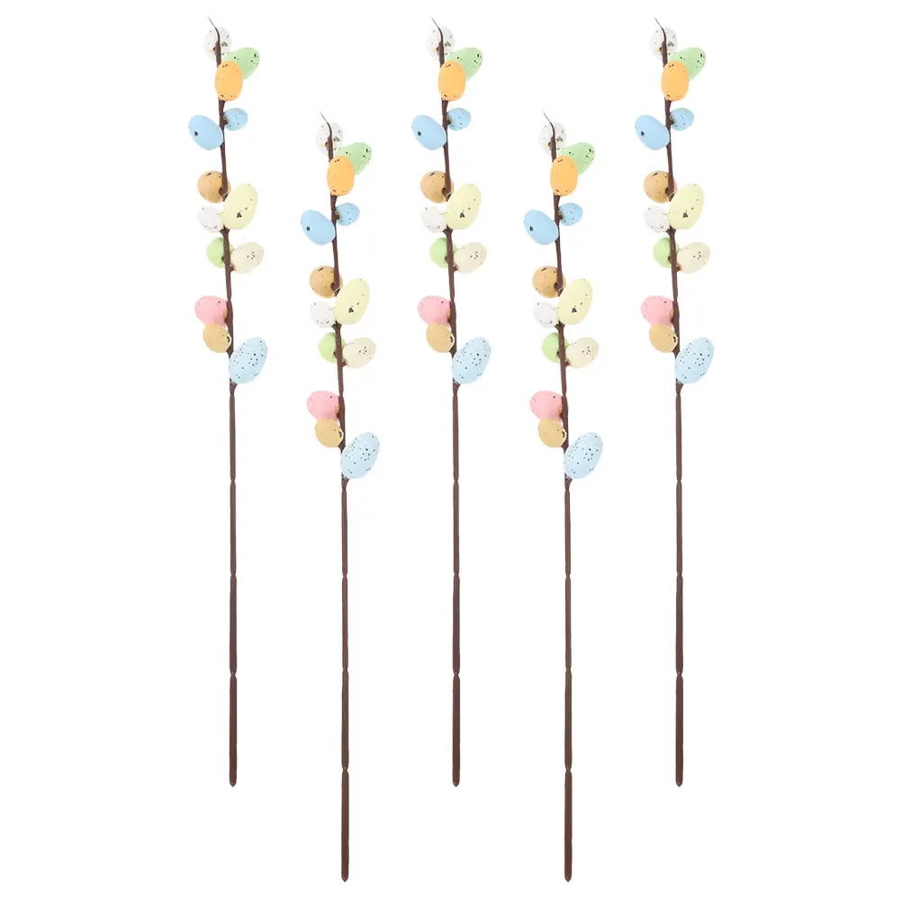 

5Pcs Easter Egg Stems Easy to Care Off Non-Withering for Flower Arrangements Rustic Decor Themed Party Supplies Decoration
