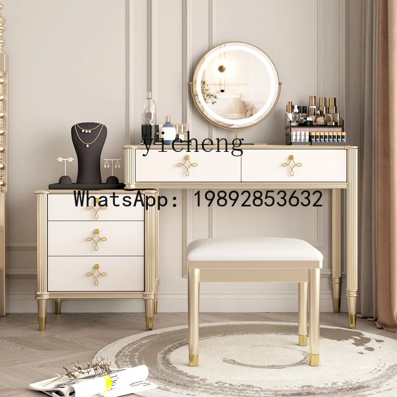 

P30 Solid Wood Dressing Table Bedroom Makeup Table American Light Luxury High-end Shell Makeup Table Dressing
