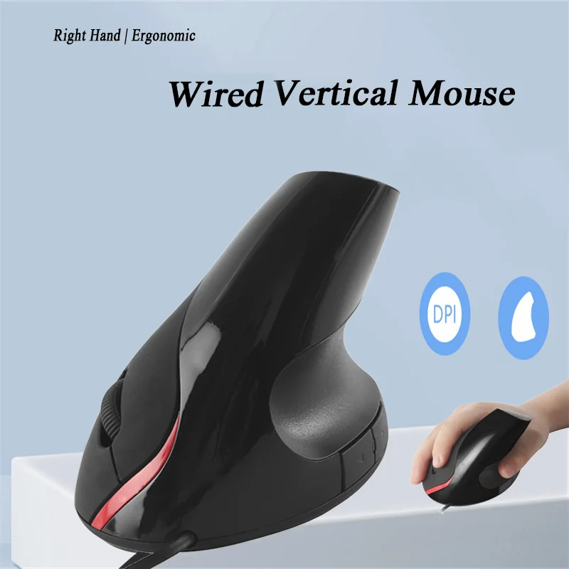 

Vertical Mouse Ergonomic 1600 DPI Optical Mause Right Hand Gaming Wired Mice for Laptop PC Tablet Computer Office Game